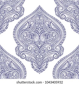 Damask Vector Seamless Pattern Wallpaper Elegant Stock Vector (Royalty ...