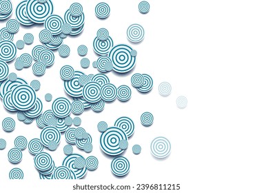 Blue white paper circles abstract tech geometric background. Vector graphic design