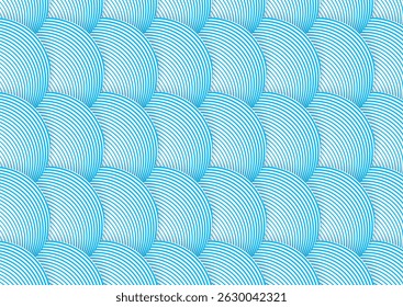 Blue white paper linear circles concept abstract geometric background. Vector graphic design