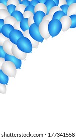Blue and white party balloons. Vector