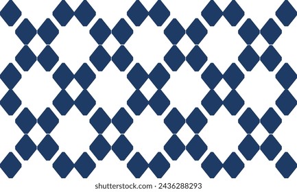 patrón azul y blanco, patrón de repetición hexagonal de tablero de ajedrez de diamante azul, imagen completa, diseño para impresión de tela