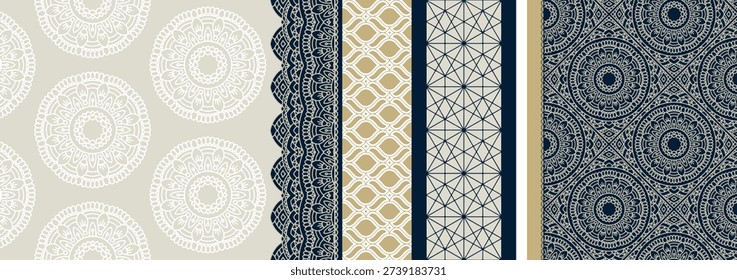 A blue and white pattern with a heart pattern.
