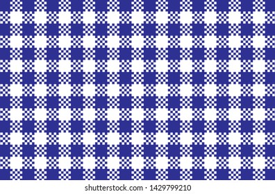Blue and white pattern tablecloths - flags, clothing items, decorations, arabic costumes and other textile items, web designs - vector illustration