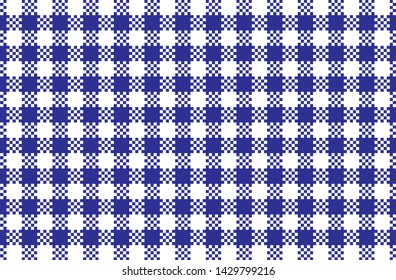 Blue and white pattern tablecloths - flags, clothing items, decorations, arabic costumes and other textile items, web designs - vector illustration