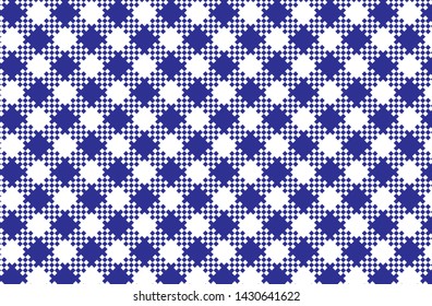 Blue and white pattern tablecloths - flags, clothing items, decorations, arabic costumes and other textile items, web designs - vector illustration