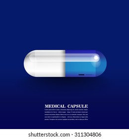 blue and white pill vector