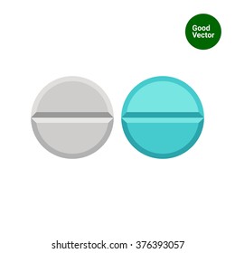 Blue and white pills
