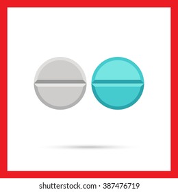 Blue and white pills