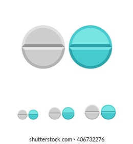 Blue and white pills