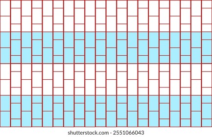 blue, white and pink background with square rectangular block pattern repeat seamless style design for fabric printing, traditionally fabric print pattern, pink border line, brick wall, row horizontal