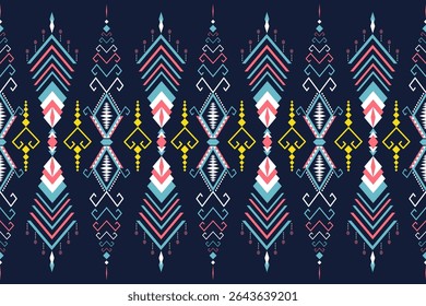 Blue White Pink Native Indian American Geometry Navajo Ethnic Traditional Decoration Text tile 