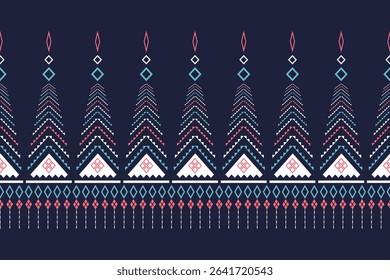 Blue White Pink Traditional Decoration Aztec Geometry Navajo