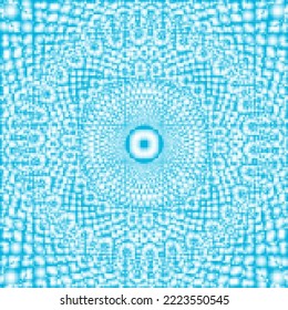 Blue and white pixel background.  Abstract digital vector Illustration. Modern technology design. Hi tech wallpaper.