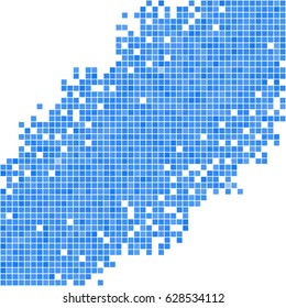 Blue and white pixel banner.  Abstract digital vector Illustration. Modern technology design. Hi tech background.