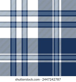 patrón escocés de cuadros azul y blanco. Esta es una hermosa Ilustración vectorial a cuadros sin costuras. Diseño decorativo, Fondo de pantalla, camisas, ropa, manteles, mantas, envoltura, textil, tela, textura