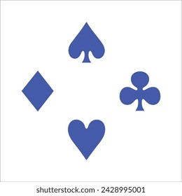 Blue and white playing cards; ideal for casinothemed designs, gambling concepts, game promotions, and entertainmentrelated projects needing card visuals.