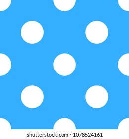 blue white polkadot background seamless pattern vector