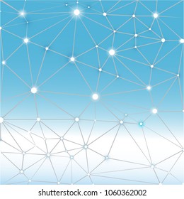 Blue white  polygonal geometric  background abstract .