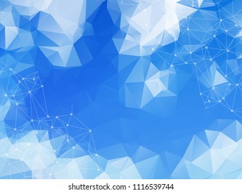Blue White Polygonal Mosaic Background, Vector illustration, Creative Business Design Templates