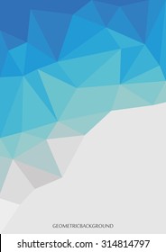 Blue White Polygonal Mosaic Background, Vector illustration,
