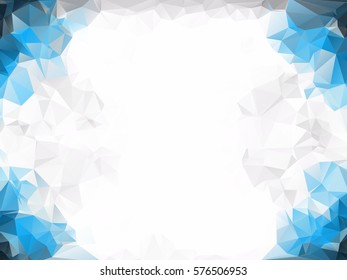 Blue White Polygonal Mosaic Background 