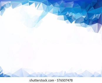 Blue White Polygonal Mosaic Background 