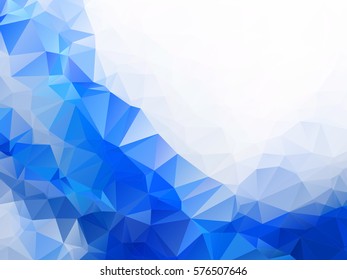 Blue White Polygonal Mosaic Background 