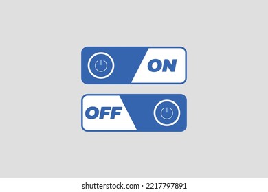Blue and white Power on off button design.