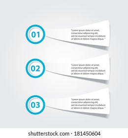 blue and white progress paper banners / can be used for infographics / numbered banners / horizontal cutout lines / graphic or website layout vector