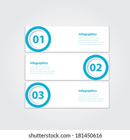 blue and white progress paper banners / can be used for infographics / numbered banners / horizontal cutout lines / graphic or website layout vector