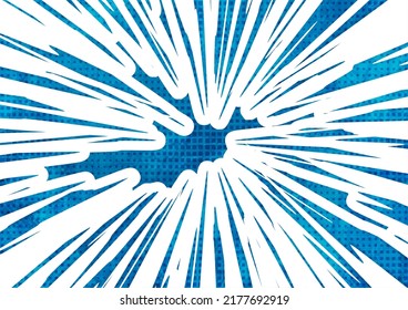 Blue white rays grunge arte pop arte fondo abstracto. Diseño retro de vectores