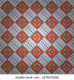 Blue, white and red background. Vector colorful rectangles seamless pattern.