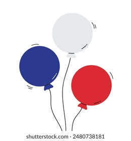 Blue, white and red balloons