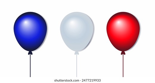 Blaue, weiße und rote Ballons, für Feier, Geburtstag und Dekoration