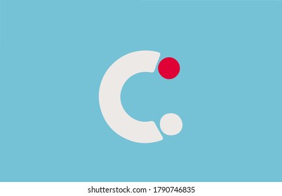 icono del logo de la letra del alfabeto C azul rojo. Diseño sencillo para empresas y negocios
