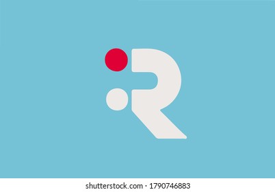 blue white red R alphabet letter logo icon. Simple design for company and business