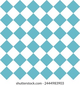 Blau-weißes Rautenmuster. Geometrischer Hintergrund. Dekor, Textilien, Textur, Kleidung. Banner, Broschüre, Poster, Karte. Vektorillustration. 