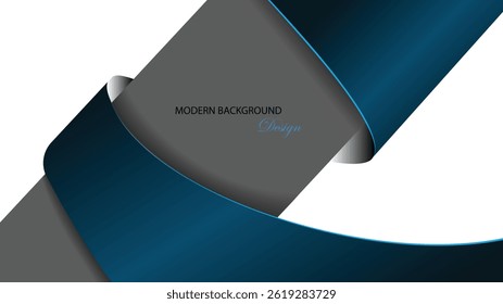 Blue and white ribbon curve background. Modern Background. Premium and elegant background. Suit for card, award, backdrop, banner, brochure, invitation, exhibition.
