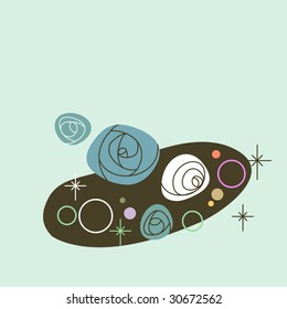 blue and white rose vector illustration
