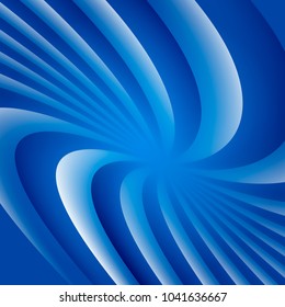 Blue and white rotating hypnosis spiral. Optical illusion. Hypnotic psychedelic vector illustration. Twirl abstract background. Easy to edit design template for your projects.