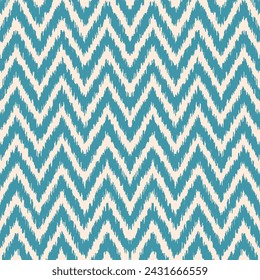 Blue White Rough Chevron Decorative Seamless Pattern Background Vector Illustration