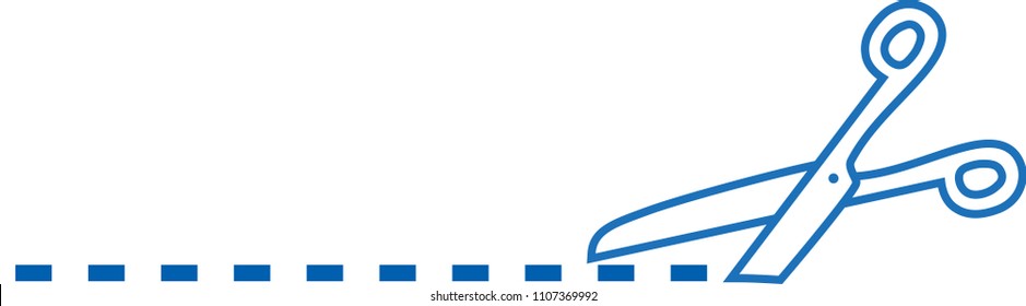 Blue White Scissors for cuttifng illustration