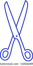 Blue White Scissors illustration