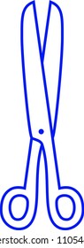 Blue White Scissors illustration