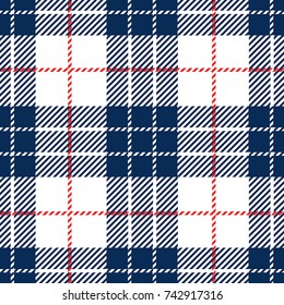 Blue and White Scottish Woven Tartan Plaid Seamless Pattern