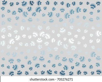 Blue and white sea shell pattern illustration.  