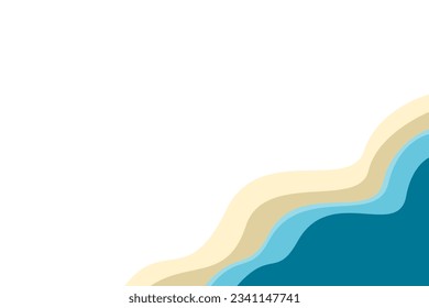 Blue and white sea wave beach background. template design
