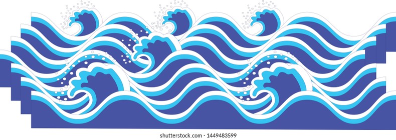 Blue and white sea waves