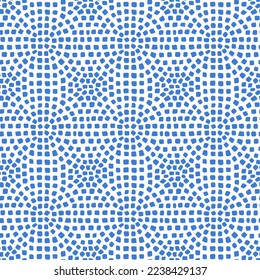Patrón abstracto transparente azul y blanco. Baldosas decorativas en el suelo. Ilustración vectorial.