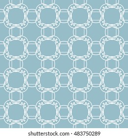 Blue and white seamless geometric pattern, repeating texture. Seamless line background. Contemporary graphic design, ethnic arabic, indian, turkish monochrome ornament.